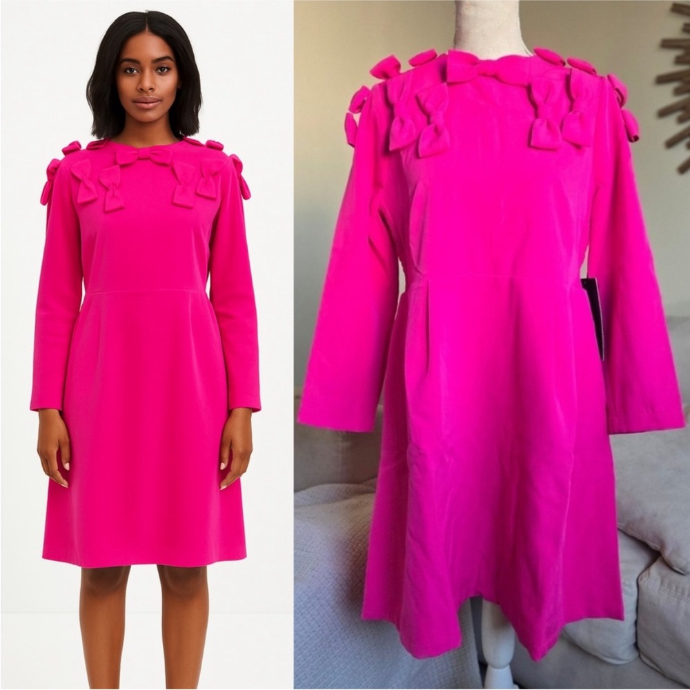 Tuckernuck Sz M Cameran Eubanks Wimberly Barbie Bow Hot Pink Stretchy Dress